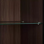 Meuble d'exposition lumineux à LED de 130 cm de haut avec porte en verre trempé, bibliothèque moderne avec cadre en métal pour salon, bureau/cabinet d'étude, noir - ModernLuxe