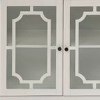 HomeRoots Buffet blanc 34 pouces avec deux portes vitrées