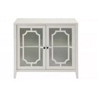 HomeRoots Buffet blanc 34 pouces avec deux portes vitrées