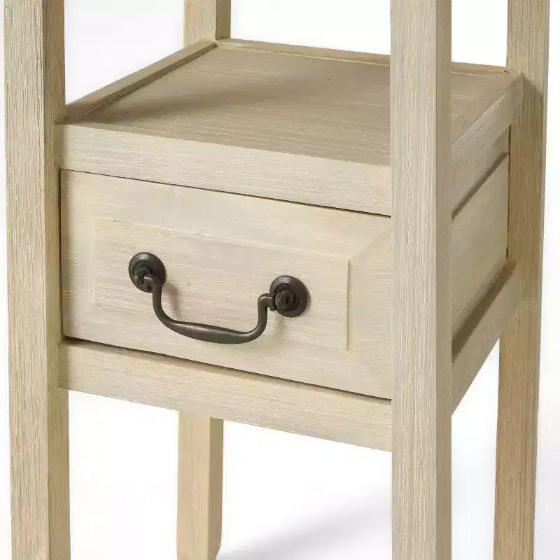 Table d'appoint contemporaine GDFStudio Declan en bois d'hévéa avec tiroir