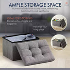 Ornavo Home Pouf de rangement pliable rectangulaire, petit - 30 x 40 x 30 cm