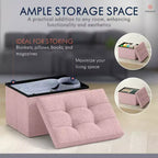 Ornavo Home Pouf de rangement pliable rectangulaire, petit - 30 x 40 x 30 cm