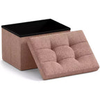 Ornavo Home Pouf de rangement pliable rectangulaire, petit - 30 x 40 x 30 cm