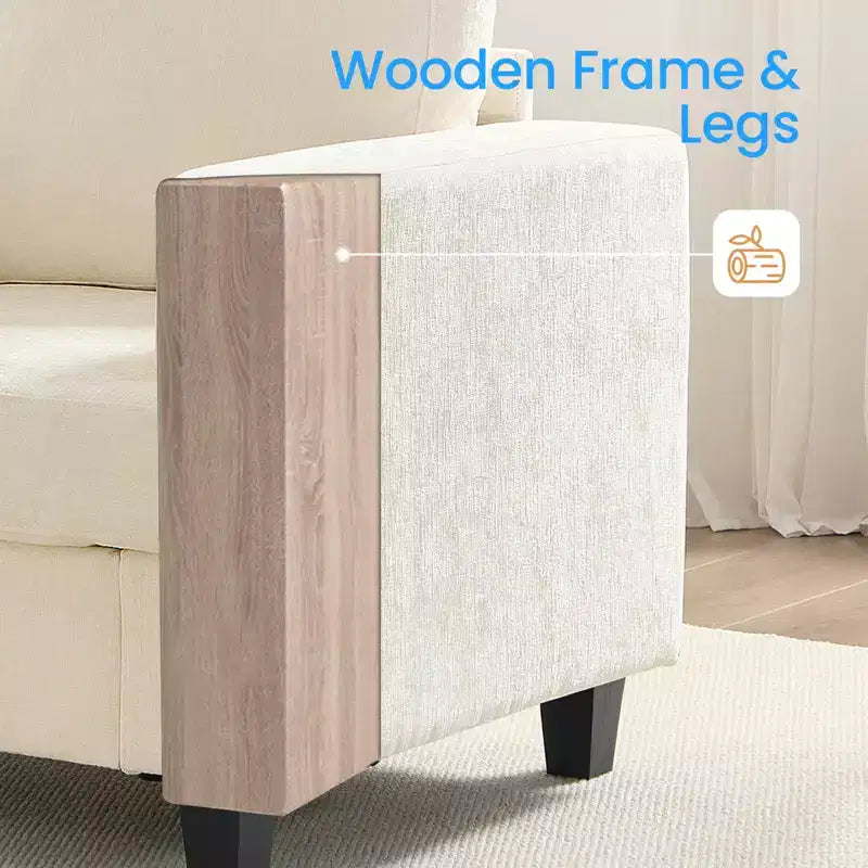 Mjkone Ensemble de canapé 3 pièces pour salon, largeur 82 po, comprenant un canapé 3 places et un canapés 2 places avec fauteuil, ensemble de meubles modulaires sectionnels