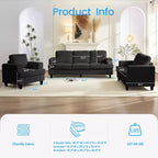 Mjkone Ensemble de canapé 3 pièces pour salon, largeur 82 po, comprenant un canapé 3 places et un canapés 2 places avec fauteuil, ensemble de meubles modulaires sectionnels
