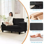 Mjkone Ensemble de canapé 3 pièces pour salon, largeur 82 po, comprenant un canapé 3 places et un canapés 2 places avec fauteuil, ensemble de meubles modulaires sectionnels