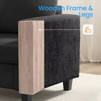 Mjkone Ensemble de canapé 3 pièces pour salon, largeur 82 po, comprenant un canapé 3 places et un canapés 2 places avec fauteuil, ensemble de meubles modulaires sectionnels