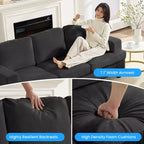 Mjkone Ensemble de canapé 3 pièces pour salon, largeur 82 po, comprenant un canapé 3 places et un canapés 2 places avec fauteuil, ensemble de meubles modulaires sectionnels