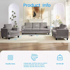 Mjkone Ensemble de canapé 3 pièces pour salon, largeur 82 po, comprenant un canapé 3 places et un canapés 2 places avec fauteuil, ensemble de meubles modulaires sectionnels