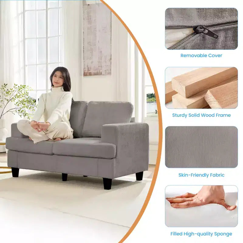 Mjkone Ensemble de canapé 3 pièces pour salon, largeur 82 po, comprenant un canapé 3 places et un canapés 2 places avec fauteuil, ensemble de meubles modulaires sectionnels