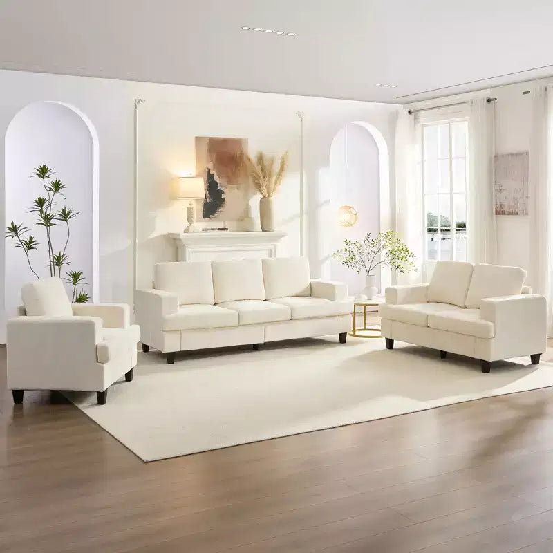 Mjkone Ensemble de canapé 3 pièces pour salon, largeur 82 po, comprenant un canapé 3 places et un canapés 2 places avec fauteuil, ensemble de meubles modulaires sectionnels