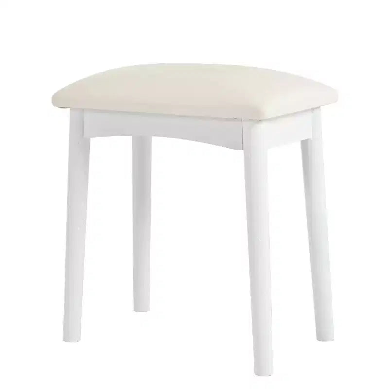 Coiffeuse d'angle avec tabouret Coiffeuse compacte avec miroir éclairé à 360°, tiroir et meuble de rangement, Noyer/Blanc-ModernLuxe