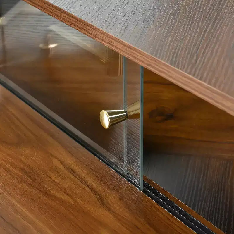 Coiffeuse d'angle avec tabouret Coiffeuse compacte avec miroir éclairé à 360°, tiroir et meuble de rangement, Noyer/Blanc-ModernLuxe