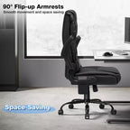 Fauteuil de bureau de direction chauffant et massant Hoffree avec accoudoirs relevables, repose-pieds et dossier inclinable