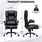 Fauteuil de bureau de direction chauffant et massant Hoffree avec accoudoirs relevables, repose-pieds et dossier inclinable
