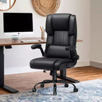 Fauteuil de bureau de direction chauffant et massant Hoffree avec accoudoirs relevables, repose-pieds et dossier inclinable