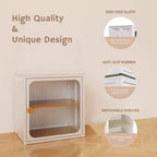 Meuble de rangement pliable en acier et bois avec design antidérapant - Installation rapide, rangement facile à monter soi-même avec porte
