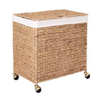 Panier à linge rectangulaire moderne en jacinthe d'eau naturelle Seville Classics
