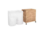 Panier à linge rectangulaire moderne en jacinthe d'eau naturelle Seville Classics