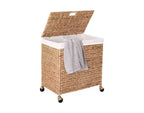 Panier à linge rectangulaire moderne en jacinthe d'eau naturelle Seville Classics