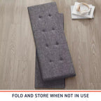 Ornavo Home Banc pouf de rangement pliable capitonné en lin de 109 cm de long
