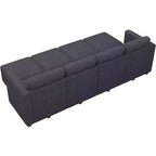 Canapé modulable surdimensionné Belffin, canapé sectionnel de luxe en velours côtelé avec pouf de rangement pour salon