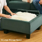 Canapé modulable surdimensionné Belffin, canapé sectionnel de luxe en velours côtelé avec pouf de rangement pour salon