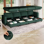 Canapé modulable surdimensionné Belffin, canapé sectionnel de luxe en velours côtelé avec pouf de rangement pour salon