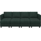 Canapé modulable surdimensionné Belffin, canapé sectionnel de luxe en velours côtelé avec pouf de rangement pour salon