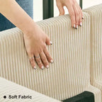 Canapé modulable surdimensionné Belffin, canapé sectionnel de luxe en velours côtelé avec pouf de rangement pour salon