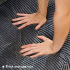 Canapé modulable surdimensionné Belffin, canapé sectionnel de luxe en velours côtelé avec pouf de rangement pour salon