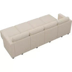 Canapé modulable surdimensionné Belffin, canapé sectionnel de luxe en velours côtelé avec pouf de rangement pour salon
