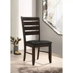 Lot de 2 chaises d'appoint rembourrées Simple Relax avec dossier échelle, couleur Cappuccino et Noir