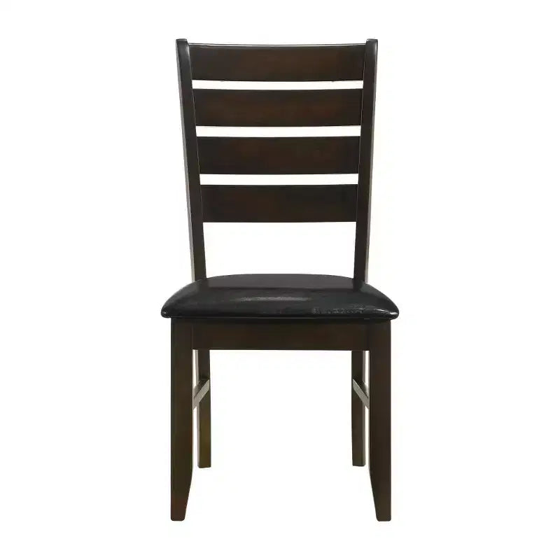 Lot de 2 chaises d'appoint rembourrées Simple Relax avec dossier échelle, couleur Cappuccino et Noir