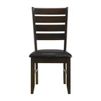 Lot de 2 chaises d'appoint rembourrées Simple Relax avec dossier échelle, couleur Cappuccino et Noir