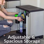 Sunnydaze Armoire de rangement polyvalente en plastique avec étagère réglable - 25.5