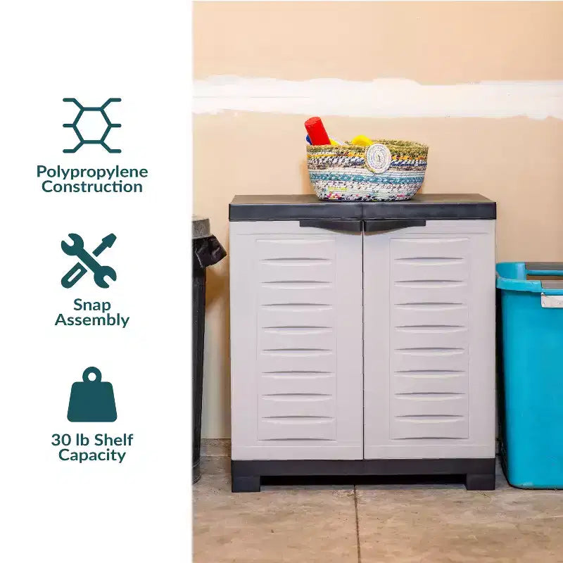 Sunnydaze Armoire de rangement polyvalente en plastique avec étagère réglable - 25.5