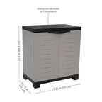 Sunnydaze Armoire de rangement polyvalente en plastique avec étagère réglable - 25.5