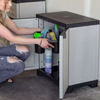 Sunnydaze Armoire de rangement polyvalente en plastique avec étagère réglable - 25.5