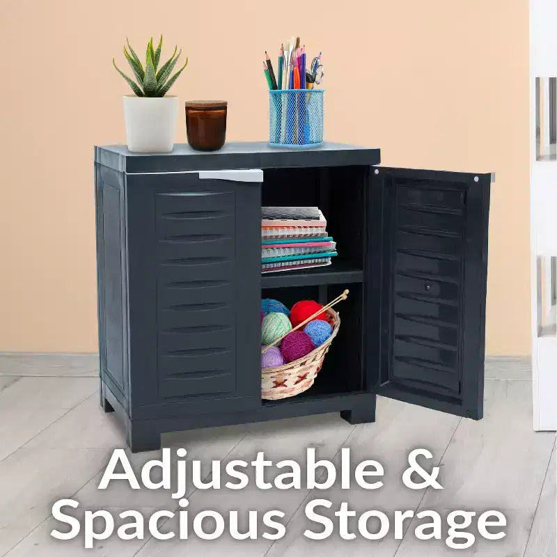 Sunnydaze Armoire de rangement polyvalente en plastique avec étagère réglable - 25.5