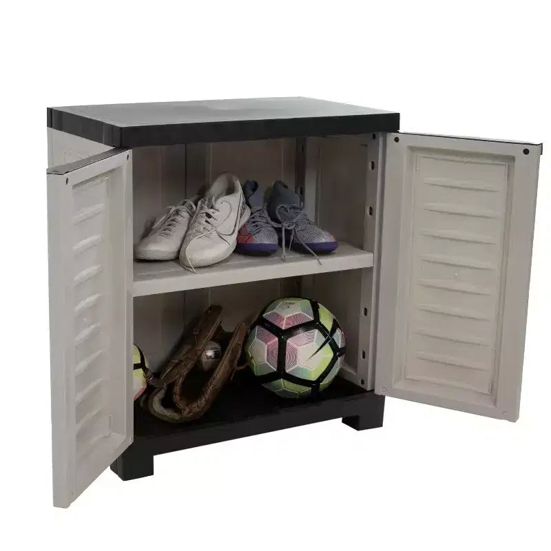 Sunnydaze Armoire de rangement polyvalente en plastique avec étagère réglable - 25.5