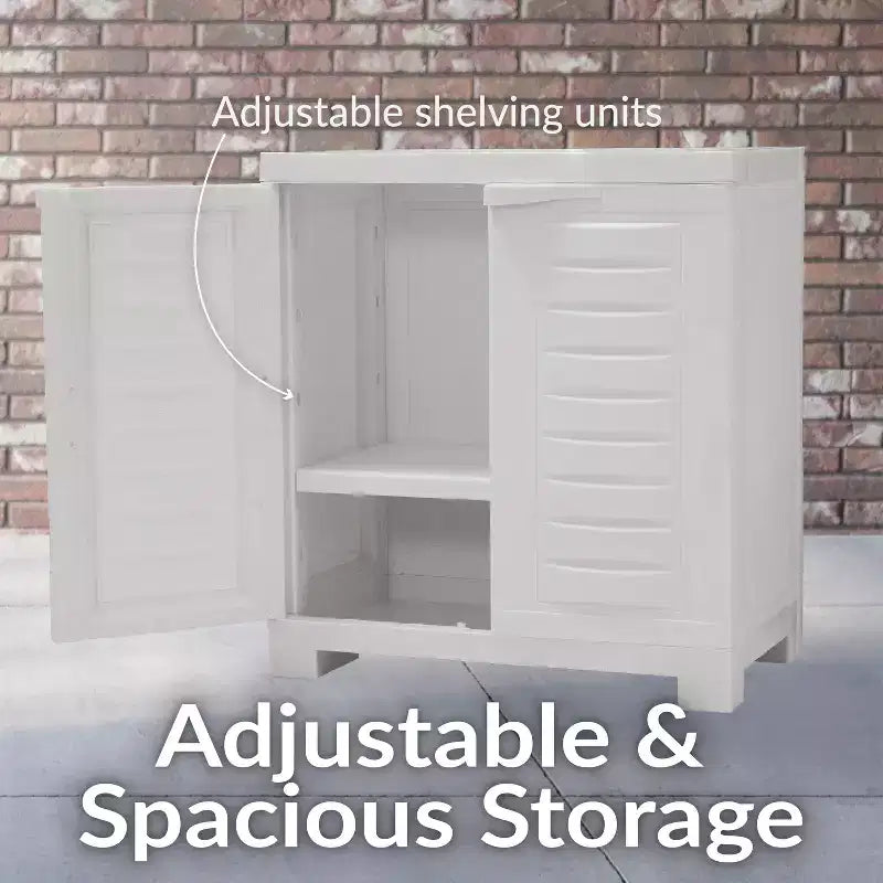 Sunnydaze Armoire de rangement polyvalente en plastique avec étagère réglable - 25.5