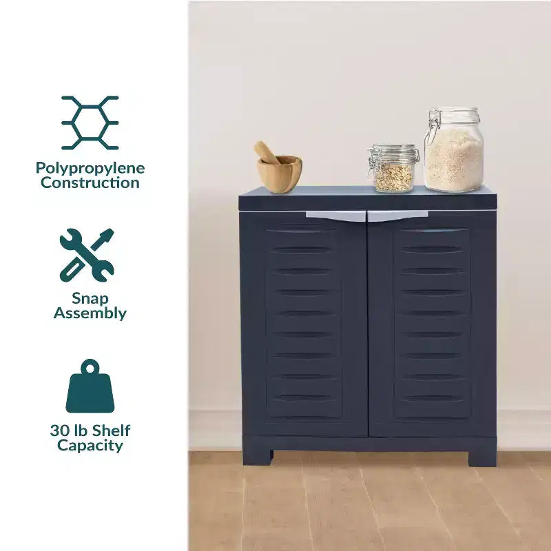 Sunnydaze Armoire de rangement polyvalente en plastique avec étagère réglable - 25.5