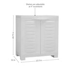 Sunnydaze Armoire de rangement polyvalente en plastique avec étagère réglable - 25.5