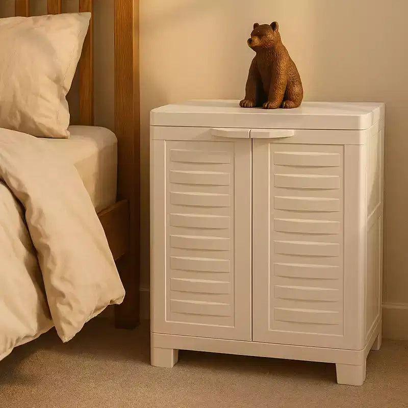 Sunnydaze Armoire de rangement polyvalente en plastique avec étagère réglable - 25.5