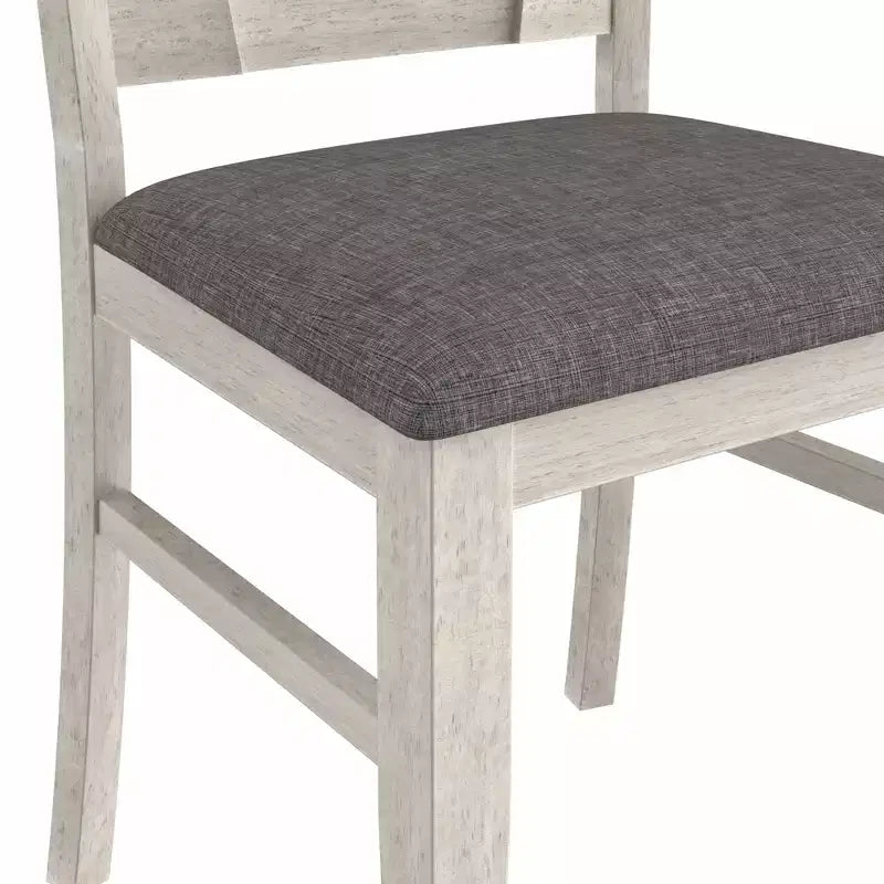 VECELO Chaises de salle à manger rustiques en bois, chaises de cuisine en bois d'hévéa avec siège et dossier rembourrés, gris