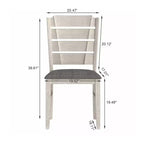 VECELO Chaises de salle à manger rustiques en bois, chaises de cuisine en bois d'hévéa avec siège et dossier rembourrés, gris