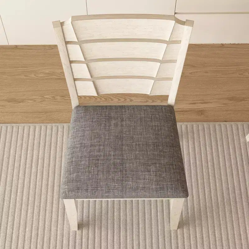 VECELO Chaises de salle à manger rustiques en bois, chaises de cuisine en bois d'hévéa avec siège et dossier rembourrés, gris