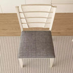 VECELO Chaises de salle à manger rustiques en bois, chaises de cuisine en bois d'hévéa avec siège et dossier rembourrés, gris