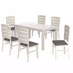 VECELO Chaises de salle à manger rustiques en bois, chaises de cuisine en bois d'hévéa avec siège et dossier rembourrés, gris